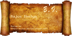 Bajcs Ibolya névjegykártya